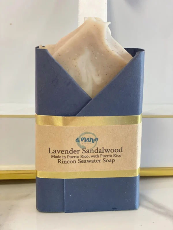 A Mano Studio Lavender Sandalwood soap, made in Puerto Rico, with Puerto Rico at Rosita Nail Lounge & Spa in Rincón